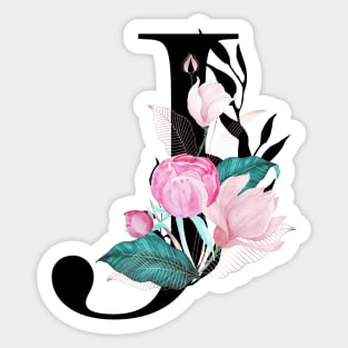 Floral Monogram J Sticker